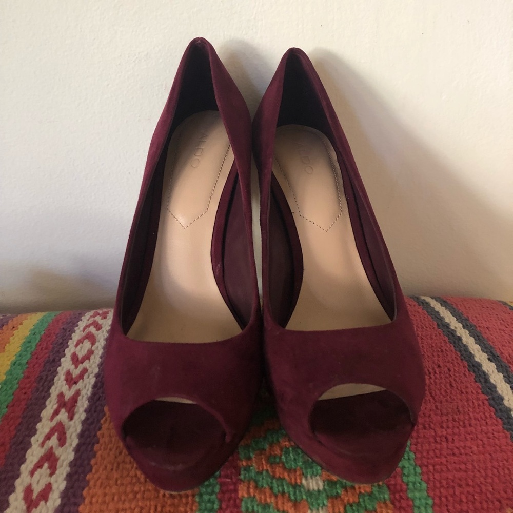 Burgundy red shoes